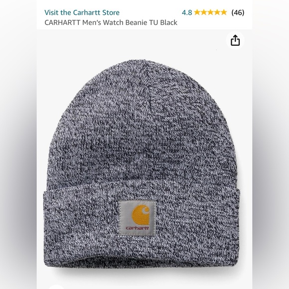 CARHARTT MENS WATCH BEANIE TU BLACK - Picture 2 of 2